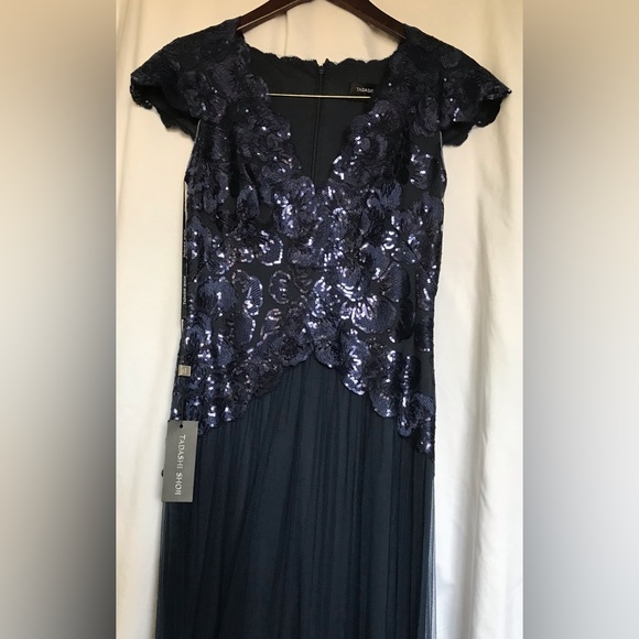 HAIDEE FLORAL SEQUIN EMBROIDERED TULLE GOWN - Picture 3 of 3